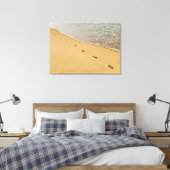Fußabdrücke in Sand mit Wave Leinwanddruck (Insitu (Schlafzimmer))
