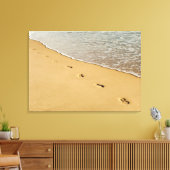 Fußabdrücke in Sand mit Wave Leinwanddruck (Insitu (Wohnzimmer))
