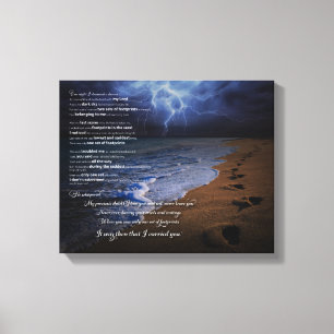 Fußabdrücke in Sand Poem Canvas Print Leinwanddruck