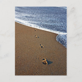 Fußabdrücke in Sand Postkarte