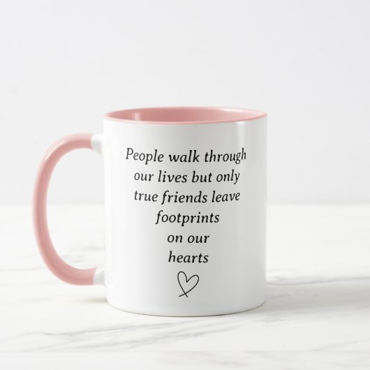 Fußabdrücke über unser Herz Tasse (Links)