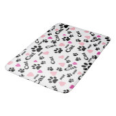 Fußabdrücke von Katzen Badematte (Schrägansicht)