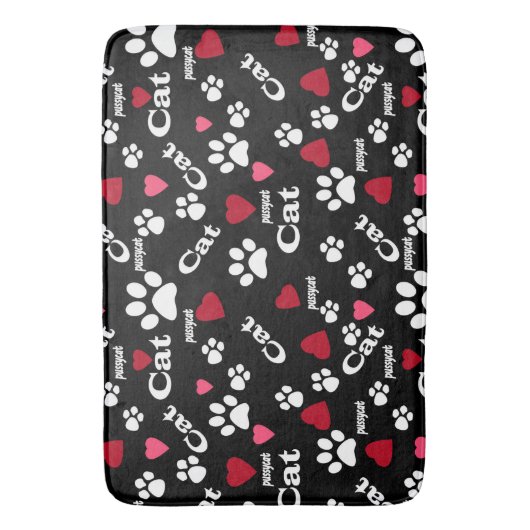 Fußabdrücke von Katzen Badematte (Vorderseite Vertikal)