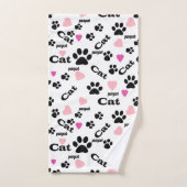 Fußabdrücke von Katzen Badhandtuch Set (Handtuch)