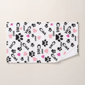Fußabdrücke von Katzen Badhandtuch Set (Handtuch)