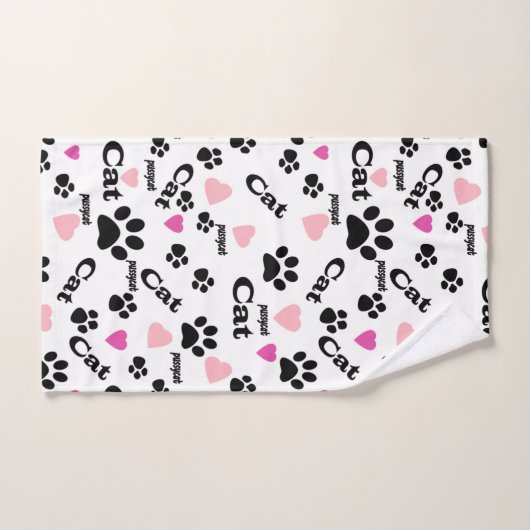 Fußabdrücke von Katzen Badhandtuch Set (Handtuch)