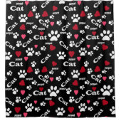 Fußabdrücke von Katzen Duschvorhang (Vorderseite)