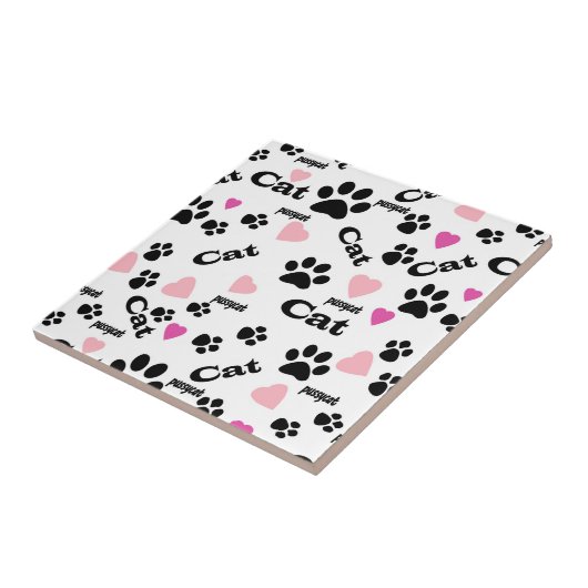 Fußabdrücke von Katzen Fliese (Seite)