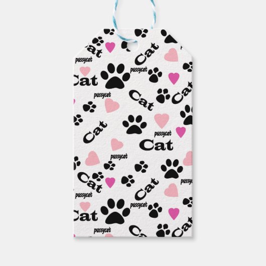 Fußabdrücke von Katzen Geschenkanhänger (Vorderseite)
