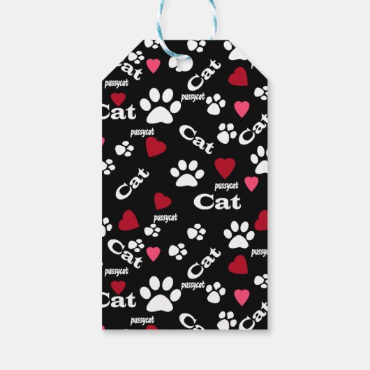 Fußabdrücke von Katzen Geschenkanhänger (Rückseite)