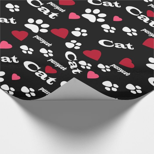 Fußabdrücke von Katzen Geschenkpapier (Ecke)