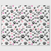 Fußabdrücke von Katzen Geschenkpapier (Flach)