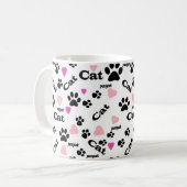 Fußabdrücke von Katzen Kaffeetasse (Vorderseite Links)