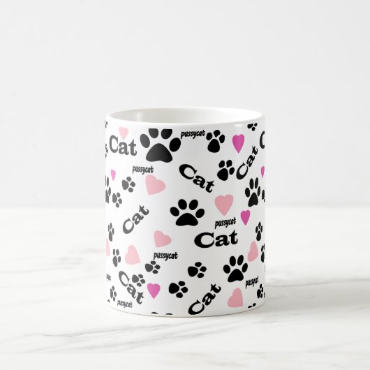 Fußabdrücke von Katzen Kaffeetasse (Mittel)