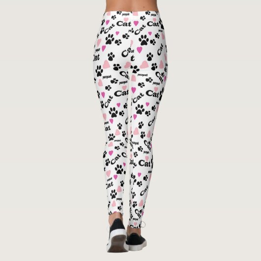 Fußabdrücke von Katzen Leggings (Rückseite)