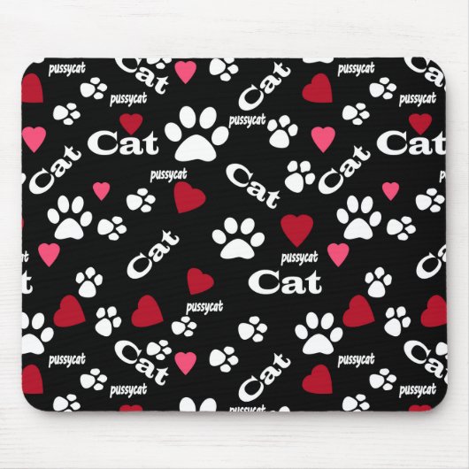 Fußabdrücke von Katzen Mousepad (Vorne)