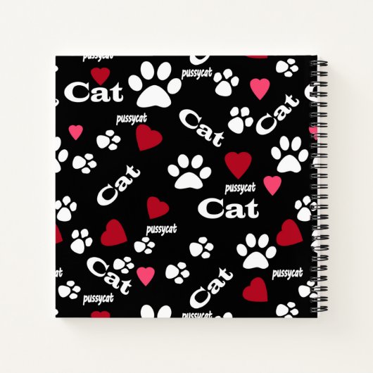 Fußabdrücke von Katzen Notizblock (Rückseite)