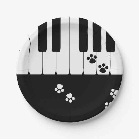 Fußabdrücke von Katzen Pappteller (Vorderseite)