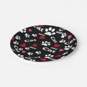 Fußabdrücke von Katzen Pappteller (Schrägansicht)