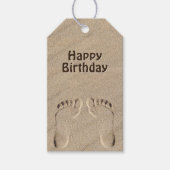 Fußabdrücke von Sand Birthday Geschenkanhänger (Vorderseite)