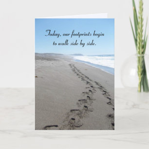 Fußabdrücke vor Hochzeit Karte