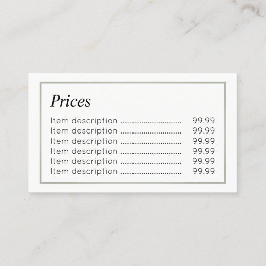 Fußarzt-Fußpfleger-Preis-Visitenkarten Visitenkarte (Rückseite)