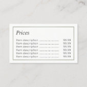 Fußarzt-Fußpfleger-Preis-Visitenkarten Visitenkarte (Rückseite)