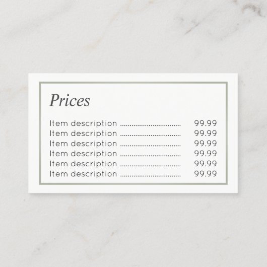 Fußarzt-Fußpfleger-Preis-Visitenkarten Visitenkarte (Rückseite)