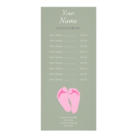 Fußarzt-oder Fußpfleger-Gestell-Karte Werbekarte (Vorne)