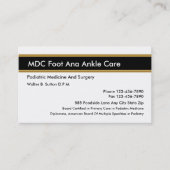 Fußarzt-Visitenkarten Visitenkarte (Vorderseite)