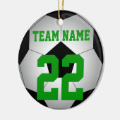 Fußbalball-Teamname personalisiert Keramikornament (Links)
