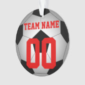 Fußbalball-Teamname personalisiert Ornament (Vorderseite)
