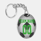 Fußbalball-Teamnamenzahl personalisiert Schlüsselanhänger (Vorderseite links)