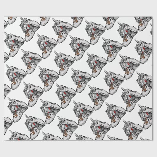 Fußbalbulldogge Geschenkpapier (Flach)