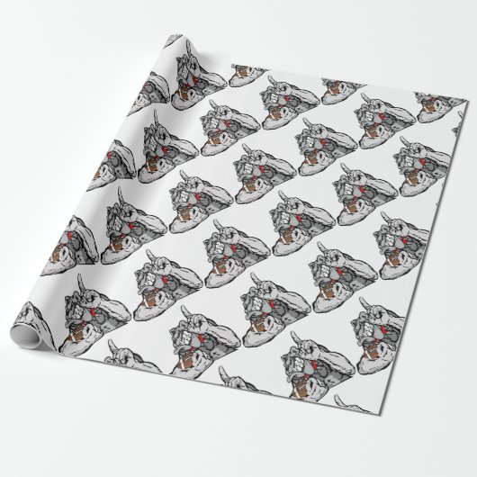 Fußbalbulldogge Geschenkpapier (Ungerollt)