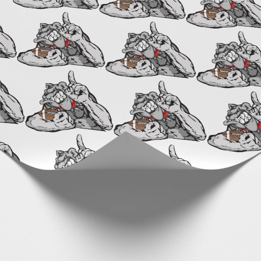 Fußbalbulldogge Geschenkpapier (Ecke)