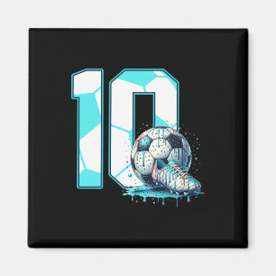 Fußball 10. Geburtstag 10 Jahre alte Eis Drip Bd Magnet