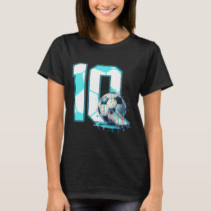 Fußball 10. Geburtstag 10 Jahre alte Eis Drip Bd T-Shirt