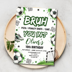 Fußball 10. Geburtstag Jungen BRUH Fußball Sport Einladung