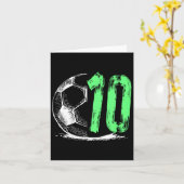 Fußball 10 Jahre Junge Geburtstagsparty Karte (Gelbe Blume)