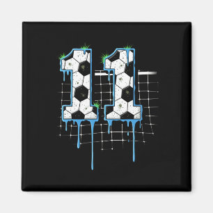 Fußball 11 Jahre alte Eiscreme-Tropf-Jugend 11. Ge Magnet