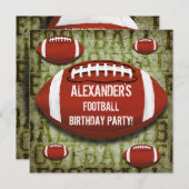 Fußball-12. Geburtstags-PartyVintager grüner Einladung (Vorne/Hinten)