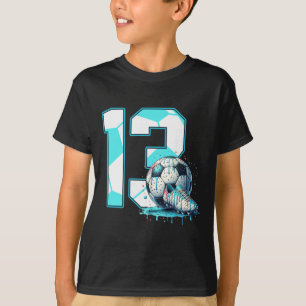 Fußball 13. Geburtstag 13 Jahre alte Eis-Drip Bd T-Shirt