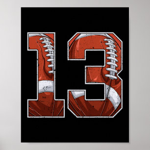 Fußball 13. Geburtstag Junge Dreizehn 13 Jahre alt Poster