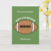 Fußball 13. Geburtstagsbruder Karte (Gelbe Blume)