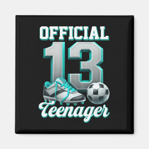 Fußball 13 Jahre alter Geburtstagsjunge Dreizehn O Magnet