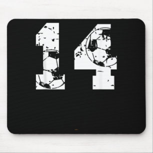 Fußball 14. Geburtstag 14 Jahre altes Ballnummer K Mousepad