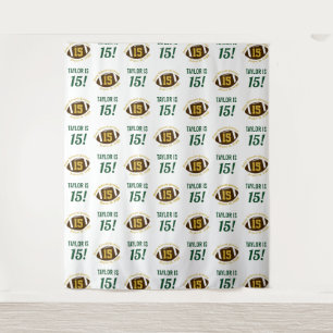Fußball 15. Geburtstag Jungen Step & Repeat Hint Wandteppich