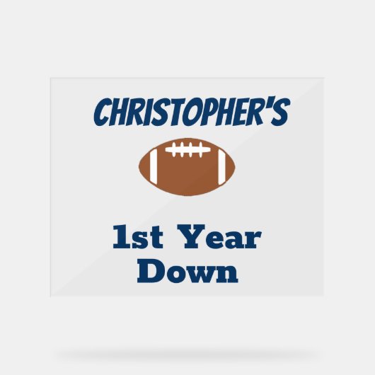 Fußball 1. Geburtstag Acrylschild (Vorderseite)