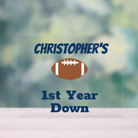 Fußball 1. Geburtstag Acrylschild (Neutral)